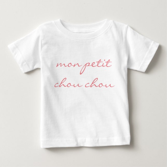 Toddler Girls Ruffle Tee "Mon Petit Chou Chou" (Front)