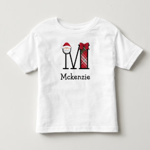 Toddler Girl's Santa Christmas Shirt monogram M