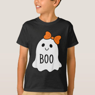Toddler Halloween Boo Ghost With A Bow Girls Hallo T-Shirt