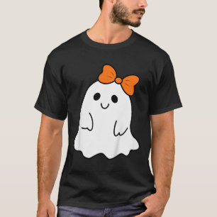 Toddler Halloween Ghost With A Bow Girls Halloween T-Shirt