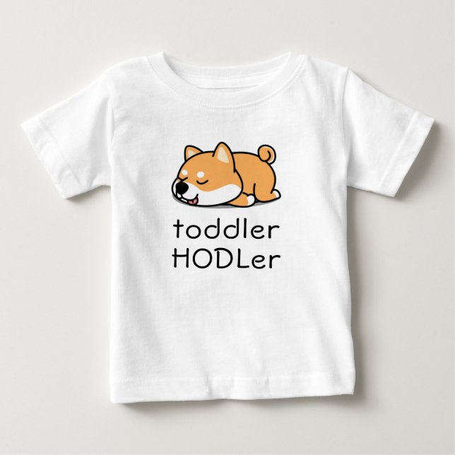 Toddler HODLer Dogecoin Crypto Cute Baby Shiba Inu T-Shirt (Front)