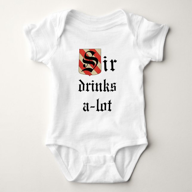 Toddler Jersey T-Shirt  "Sir Drinks-a-lot" Baby Bo Bodysuit (Front)