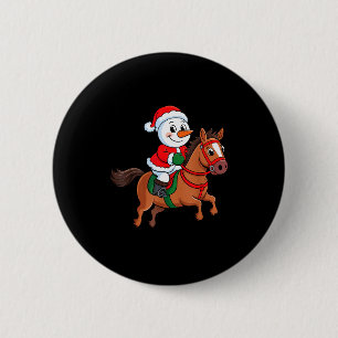 Toddler Kids Snowman Santa Hat Riding Horse Christ 6 Cm Round Badge
