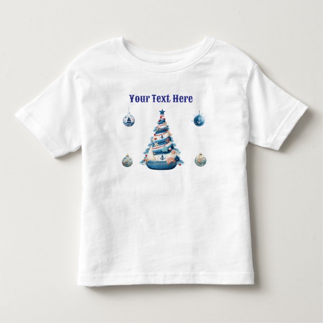 "Toddler Nautical Christmas Jersey – Holiday Sailo Toddler T-Shirt (Front)