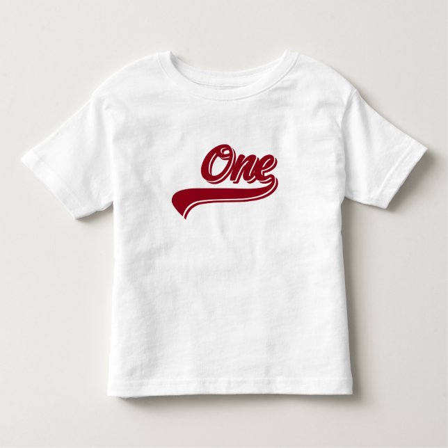 Toddler ONE Year Baseball  T-Shirt (Front)