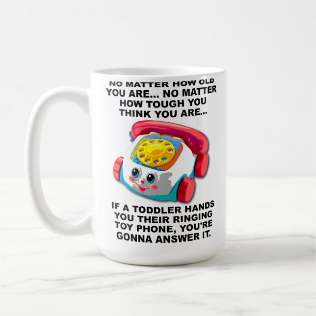 Toddler Phone Funny Travel Mug (Left)