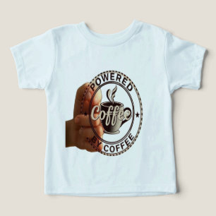 Toddler "Powered By Coffee" Ice Blue Tri-blend