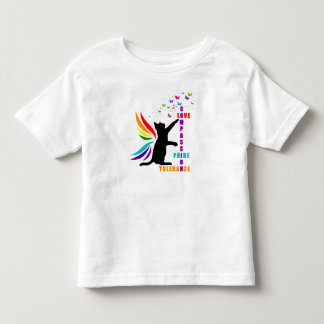 Toddler Rainbow Pride Cat and Butterfly Shirt
