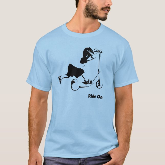 Toddler Riding on Scooter T-Shirt (Front)