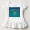Toddler Ruffler T-Shirt White with Teal Blue Logo