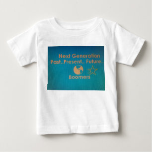 Toddler Ruffler T-Shirt White with Teal Blue Logo