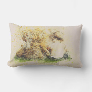 Toddler sitting with Teddy Bear Lumbar Cushion