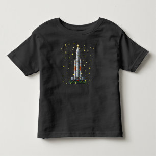 Toddler Space Rocket Gold Stars Black christmas  T-Shirt