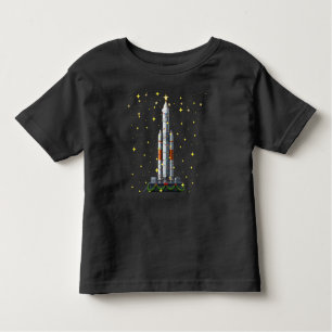 Toddler Space Rocket Gold Stars Black christmas Toddler T-Shirt