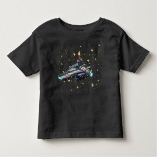 Toddler Spacecraft i3 atlas Gold Stars Black Toddler T-Shirt