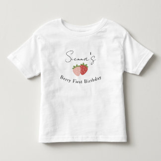 Toddler Strawberry Berry First Birthday T-Shirt