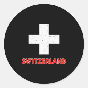 Toddler Swiss-shirt Switzerland Flag Baby Kids Boy Classic Round Sticker