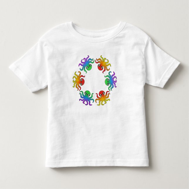 Toddler T-Shirt - Gradient Octopus (white) (Front)