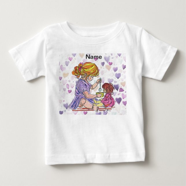 Toddler T-Shirt Little Girl and Babydoll  (Front)