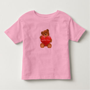 Toddler T-Shirt-Valentine Teddy Bear Toddler T-Shirt
