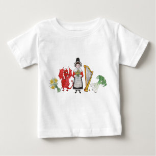 Toddler T-shirt: Welsh Daffodils Dragon Leeks Harp Baby T-Shirt