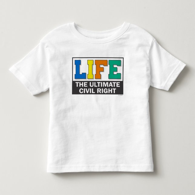 Toddler t-shirt with a pro-life message. (Front)