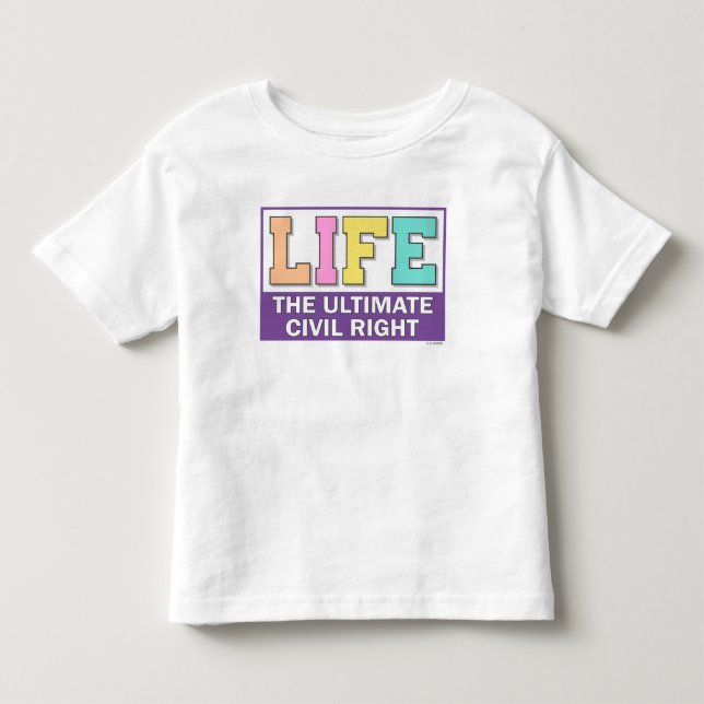 Toddler t-shirt with a pro-life message. (Front)