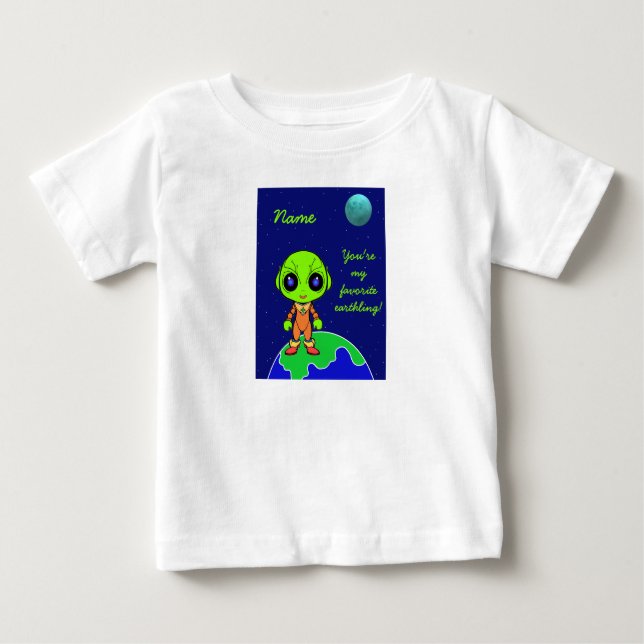 Toddler tee shirt with alien and moon by Jo Images (Front)