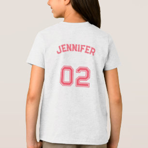 Toddler Teen Girl Name Jersey Number Girls Sports Tri-Blend Shirt