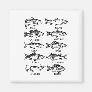 Toddler Types Freshwater Fish Funny Fisherman Men Magnet