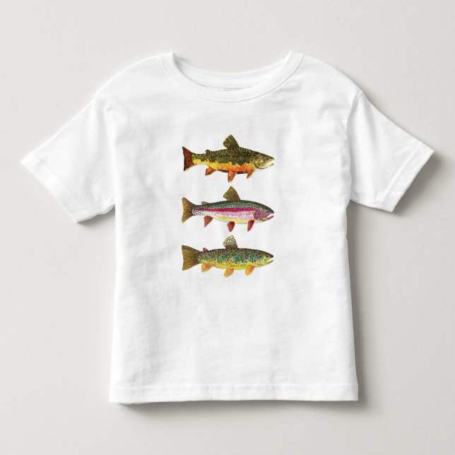Toddler's 3 Fly Fishing for Trout Toddler T-Shirt (Front)