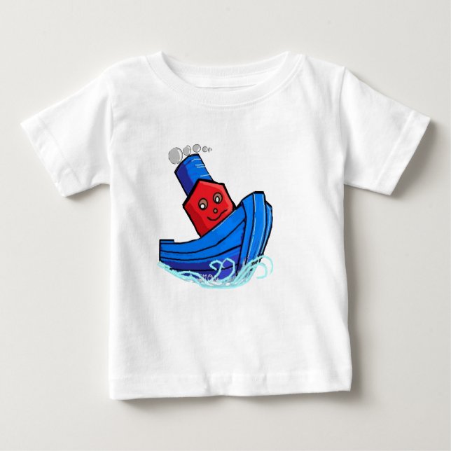 Toddlers Cartoon Toy Boat Tugg Tugboat Baby T-Shirt (Front)