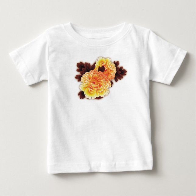 TODDLERS T-SHIRT WITH FLOWERS CUSTOM NAME (Front)