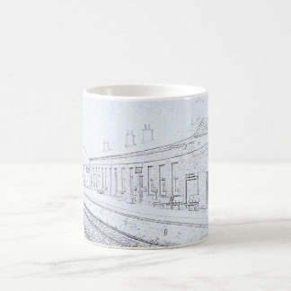 Todmorden Railway Station Sketch, Vintage Style Coffee Mug