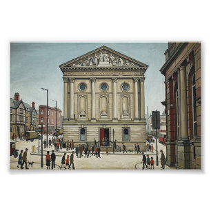 Todmorden Town Hall in Lowry Style Photo Print