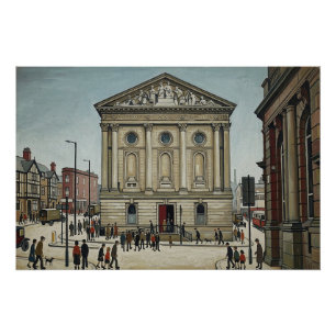 Todmorden Town Hall in Lowry Style Poster