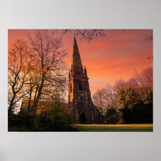 Todmorden Unitarian Church at Sunset Poster