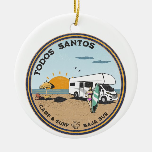 Todos Santos Baja California Sur Mexico Ceramic Tree Decoration (Front)