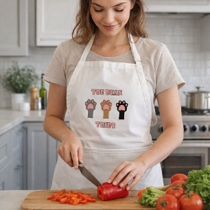 Toe Bean Tribe Cat Paws Brown Black Grey Standard Apron