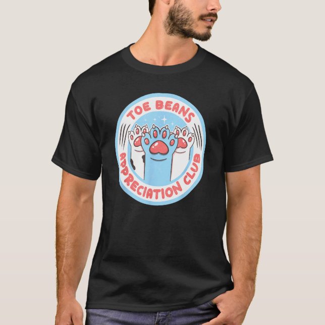 Toe Beans Appreciation Club Cute Paws  Cat T-Shirt (Front)