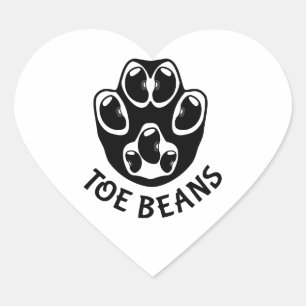 Toe Beans - Black Beans Heart Sticker