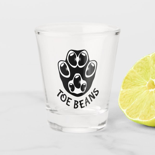 Toe Beans - Black Beans Shot Glass (Front)