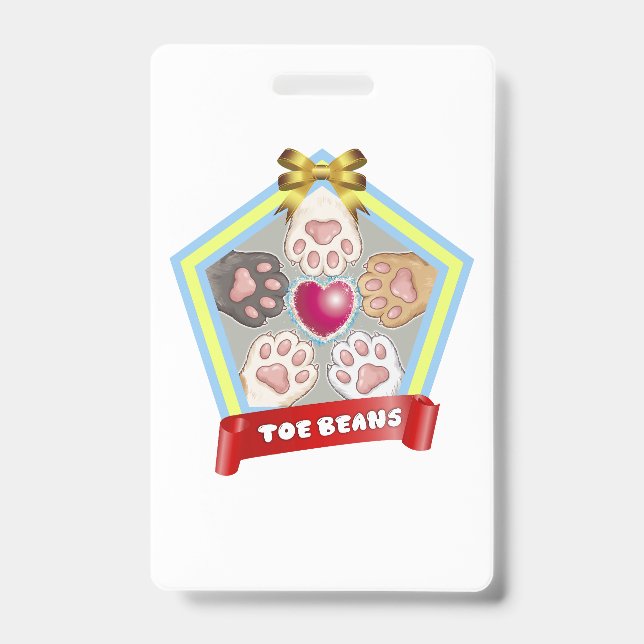 TOE BEANS -kitty paw pads- ID Badge (Front)