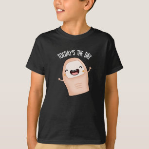 Toe-day's The Day Funny Toe Pun Dark BG T-Shirt