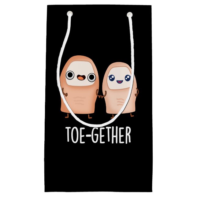 Toe-gether Funny BIg Toe Pun Dark BG Small Gift Bag (Front)