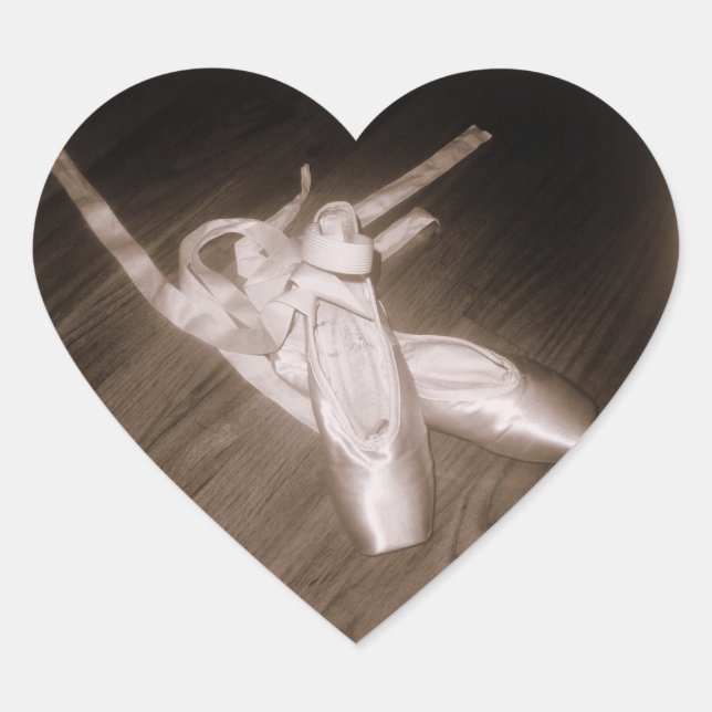 'Toe Shoes' Heart Stickers (Front)