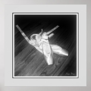 'Toe Shoes' Panel Print (B&W)