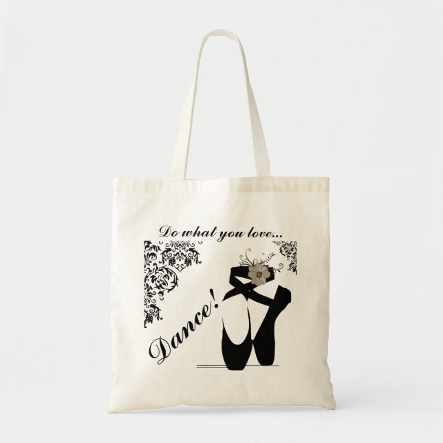Toe Shoes with Black Lace Tote Bag (Front)