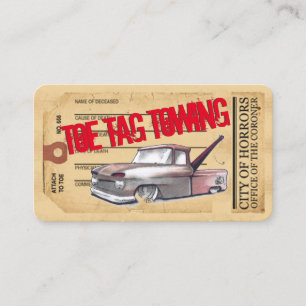 Toe Tag Towing drawing Auto business card