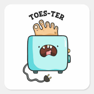 Toes-ter Toaster Bread Pun Sticker
